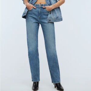 Women’s Madewell 90’s Straight Leg Denim in Washed Black